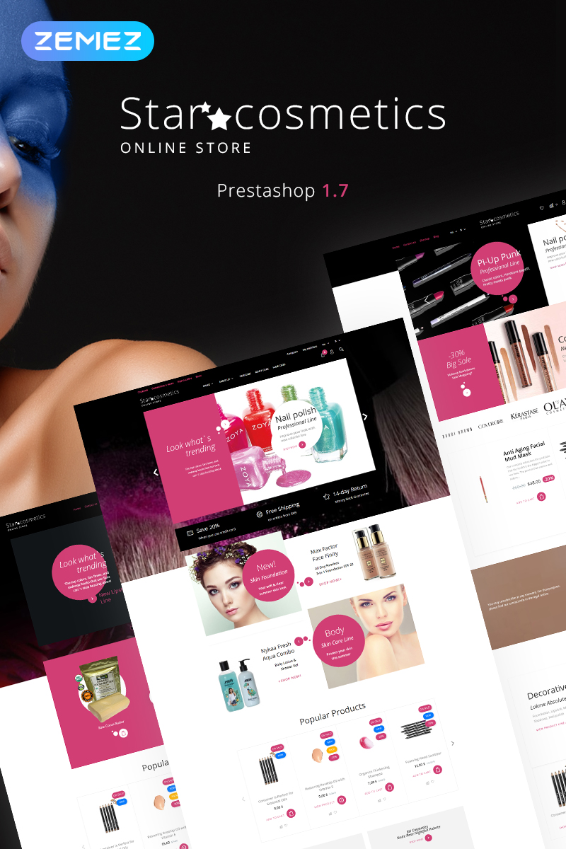 Star Cosmetics - Beauty Store Ecommerce Bootstrap Clean PrestaShop Theme