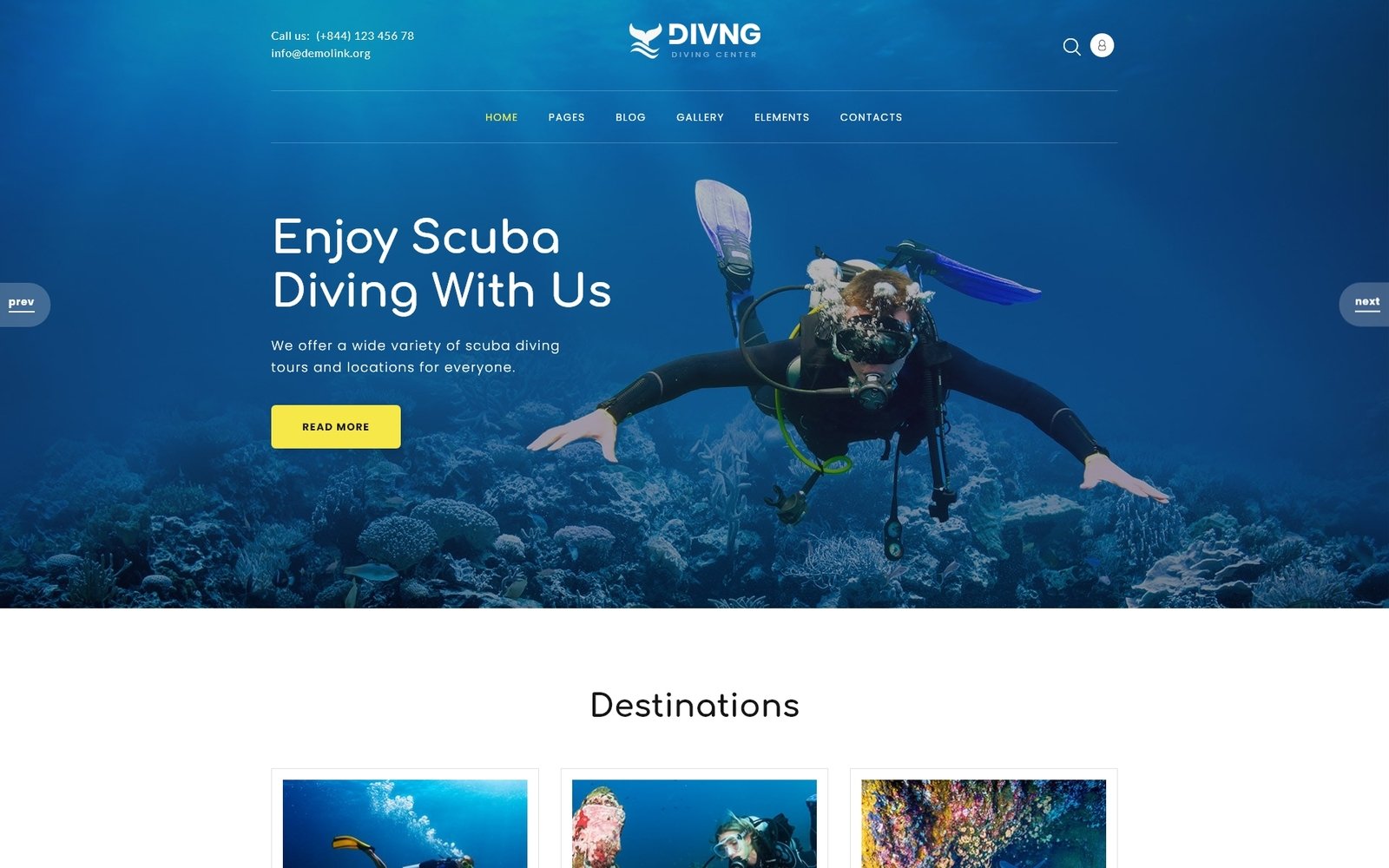 Divng - Diving Responsive Modern Joomla Template