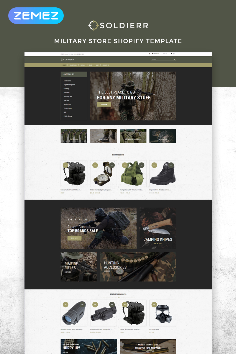 Soldierr - Military Multipage Clean Shopify Theme