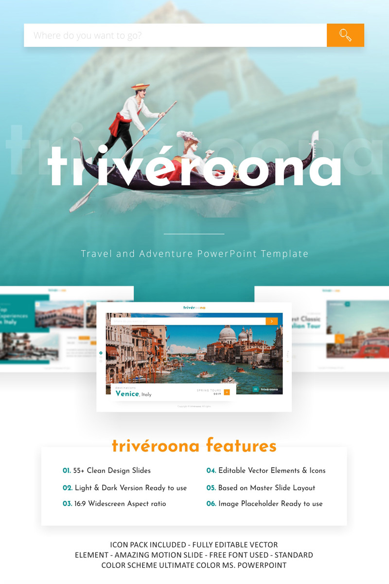 Triveroona - Travel PowerPoint template
