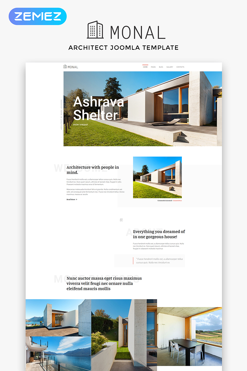 Monal - Architect Multipage Clean Joomla Template