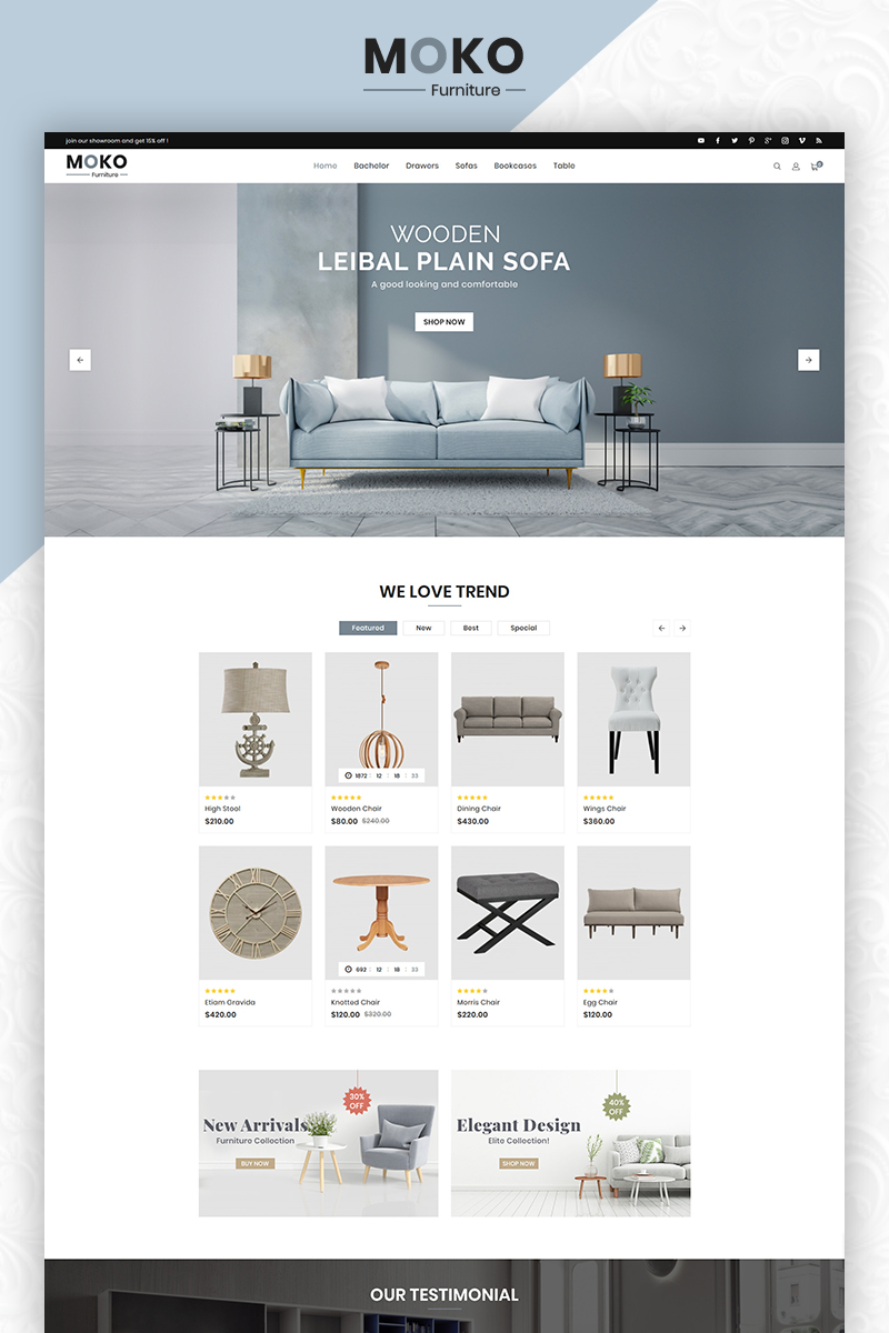 Moko Furniture Clean Store OpenCart Template