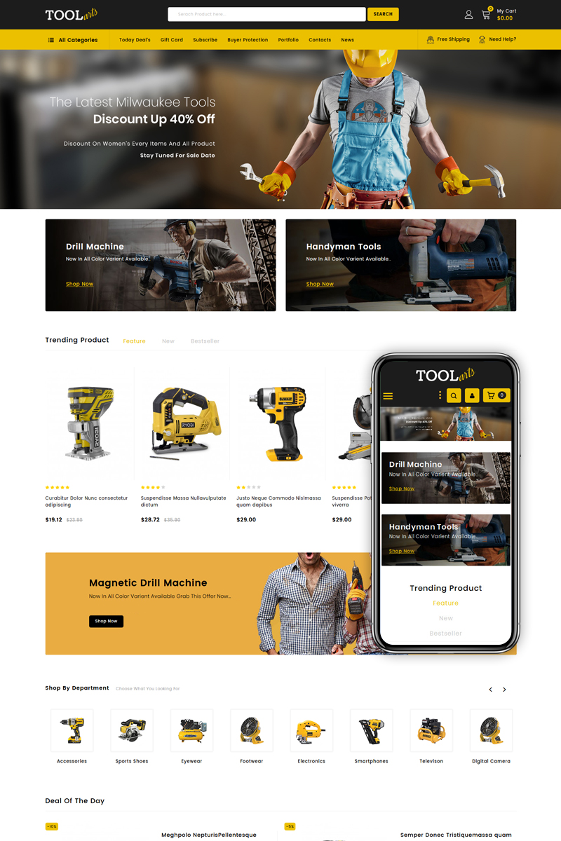 ToolsArts - Power Tools Store PrestaShop Theme