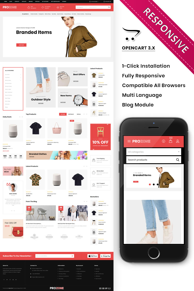 Prozone - The Mega Store Responsive Premium OpenCart Template