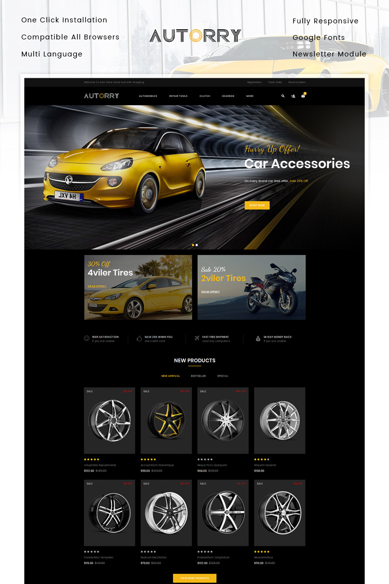 Autorry - Auto Parts Store OpenCart Responsive Template