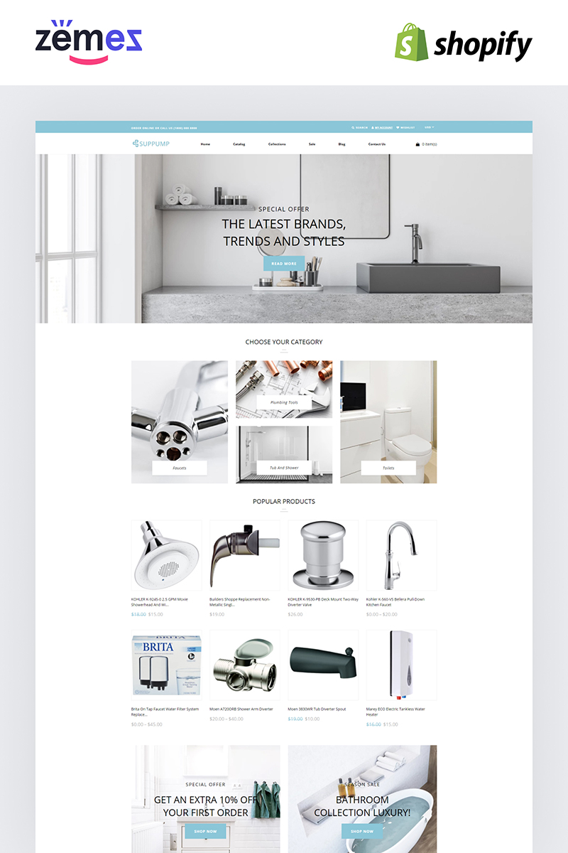 Suppump - Plumbing Multipage Classic Shopify Theme