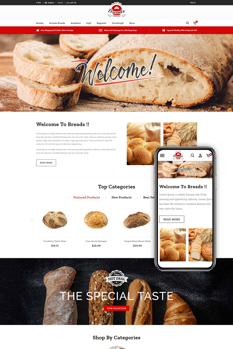 Breads - Bakery PrestaShop Theme