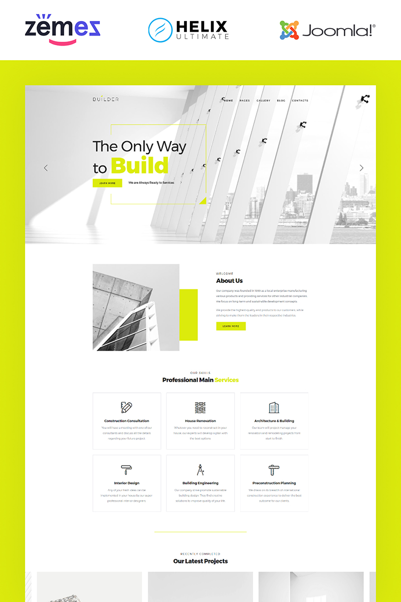 Builder - Construction Company Multipage Corporate Joomla Template