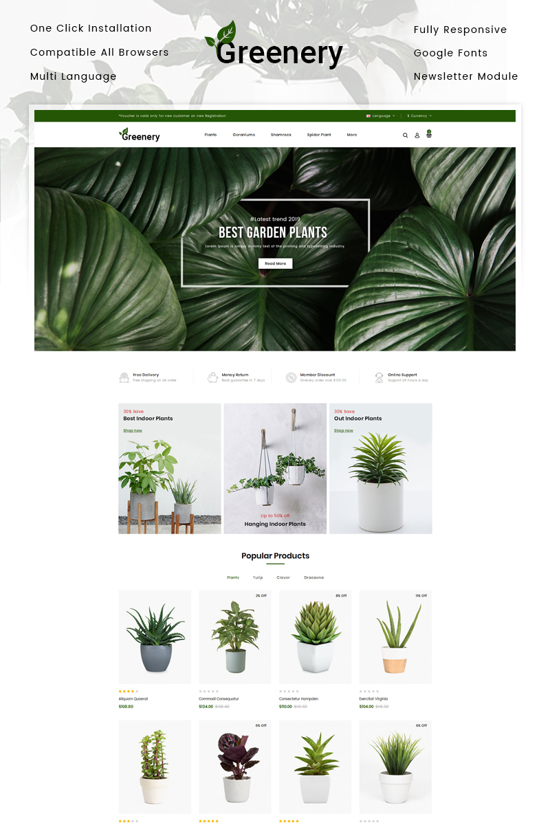 Greenery - Plant Store OpenCart Responsive Template