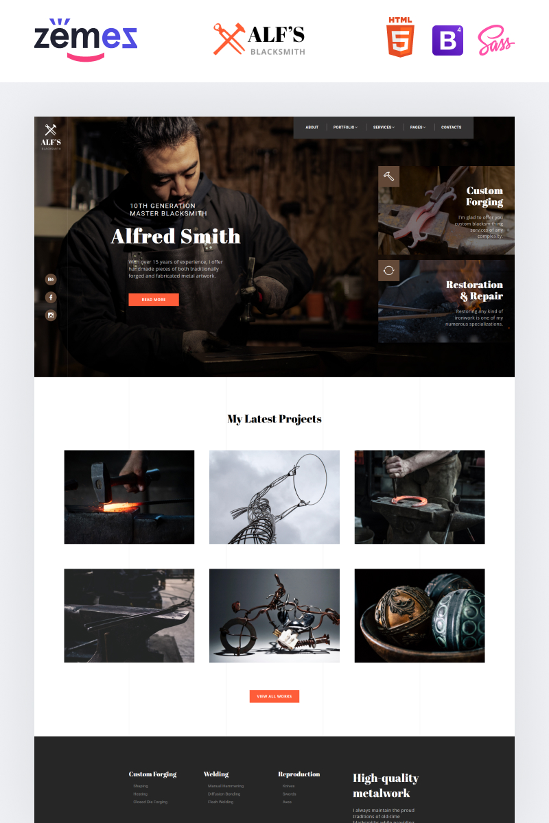 ALF's - Personal Page Modern Multipage HTML Website Template