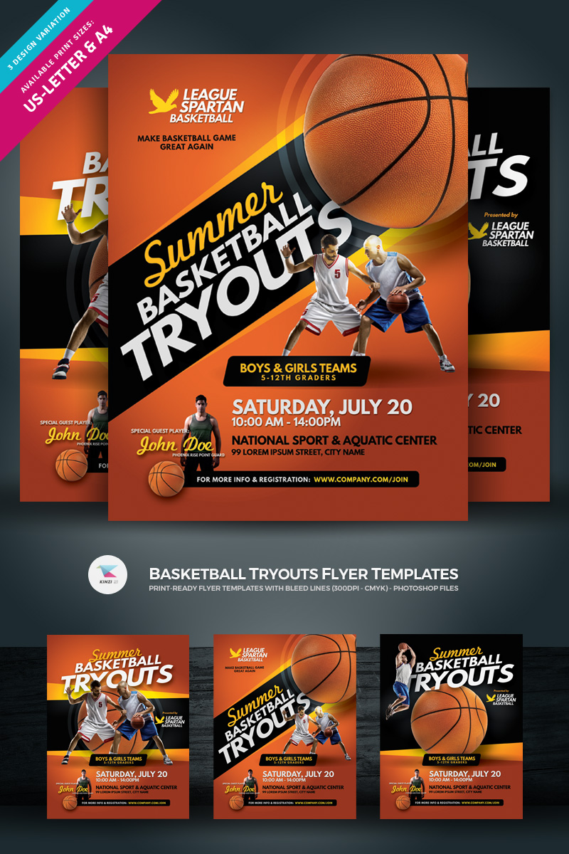 Basketball Tryouts Flyer Template