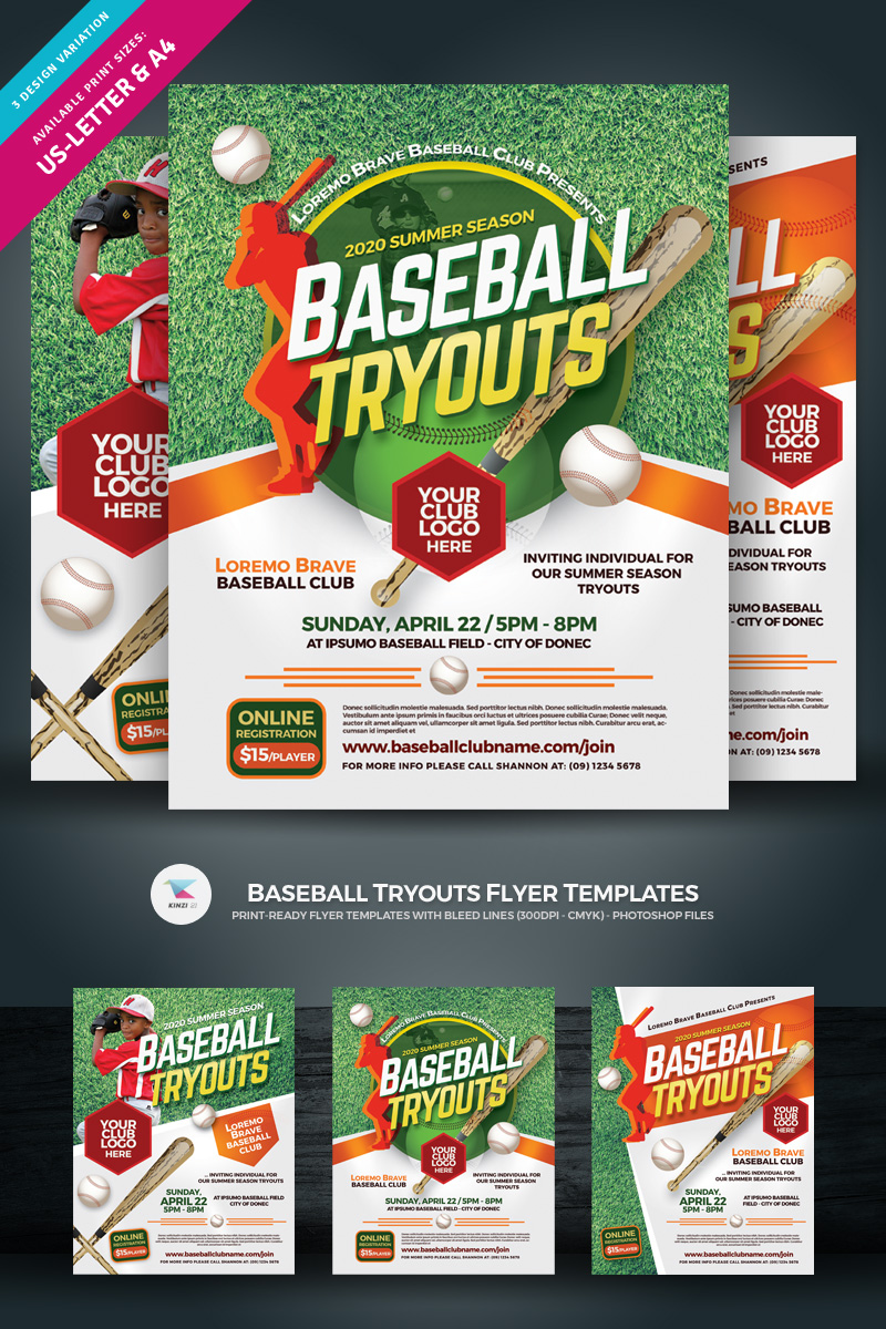Baseball Tryouts Flyer Template