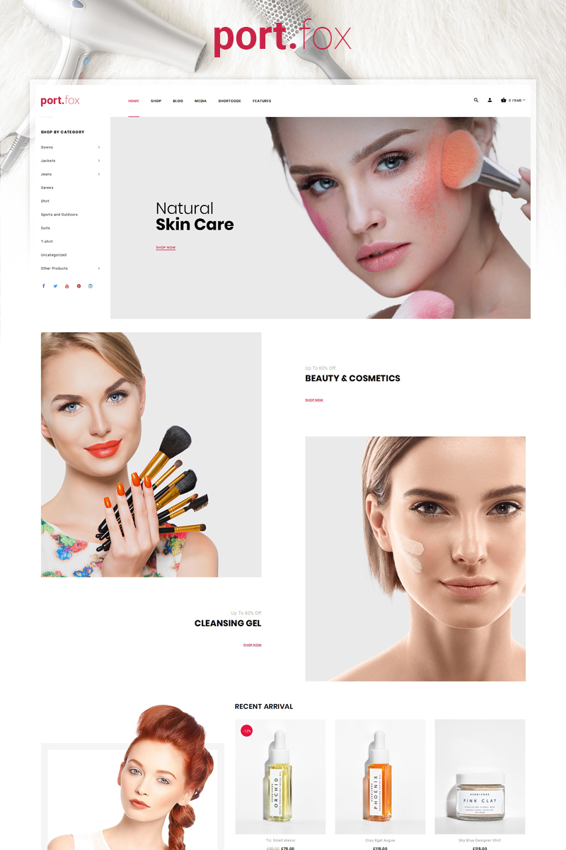 Portfox - Cosmetic Store WooCommerce Theme