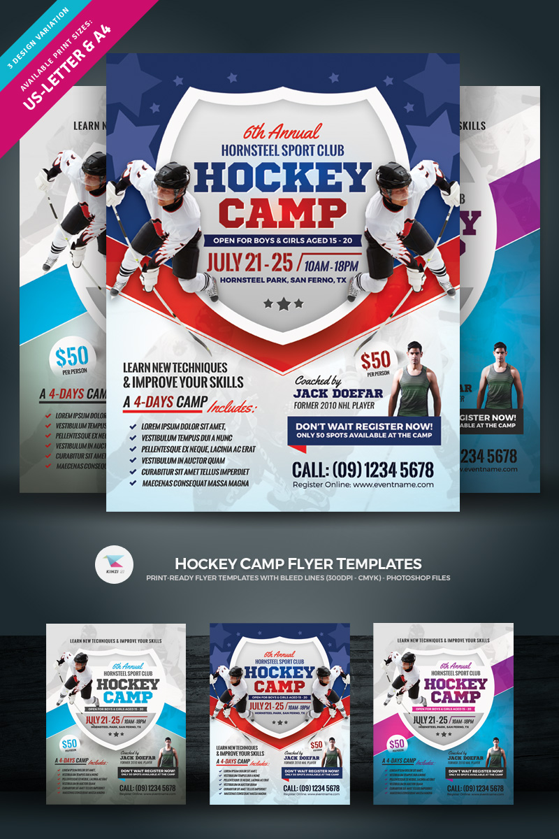 Hockey Camp Ready Made Flyer Template