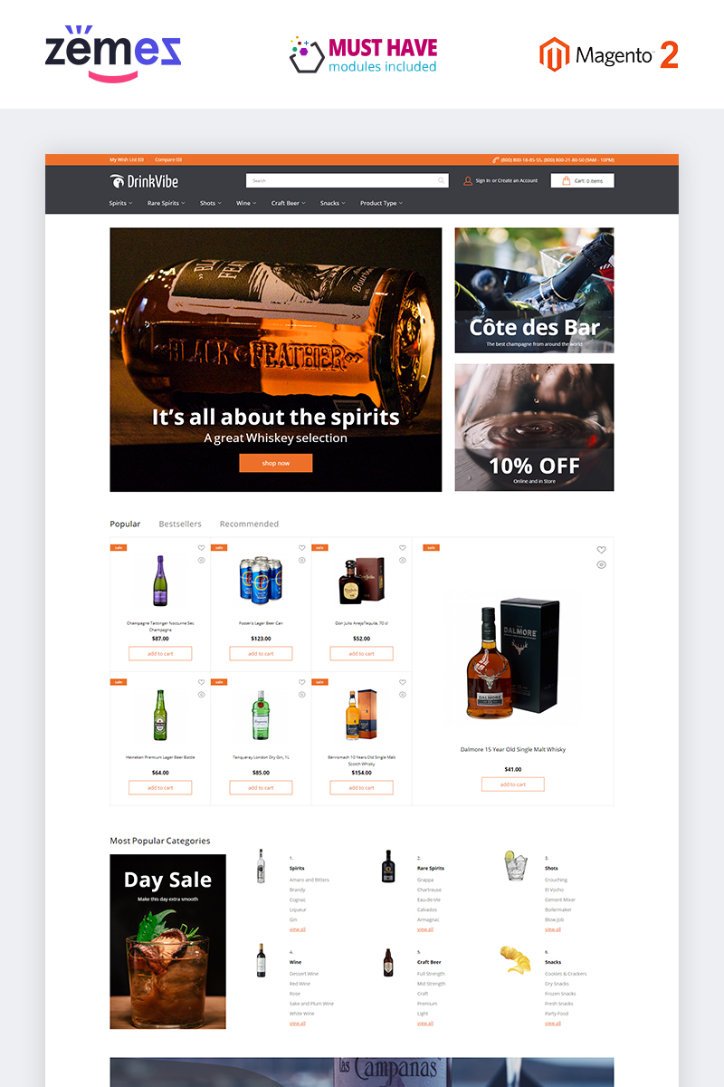DrinkVibe - Liquor Store Ready-to-Use Clean Magento Theme