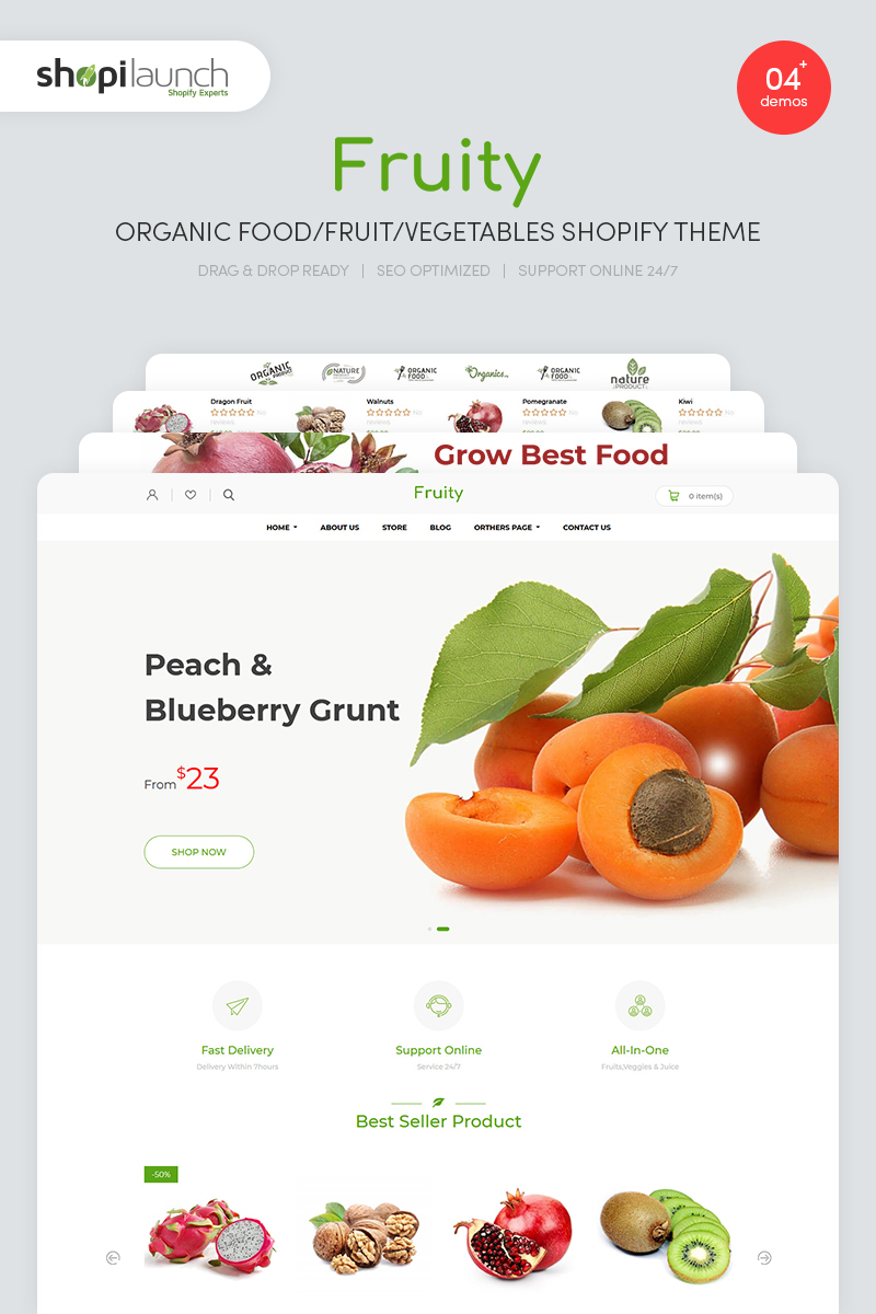 Fruity – Organic Food/Fruit/Vegetables eCommerce Shopify Theme