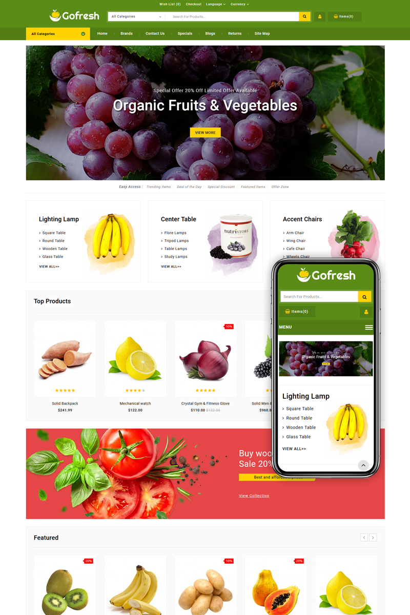 Gofresh - Grocery Store OpenCart Template