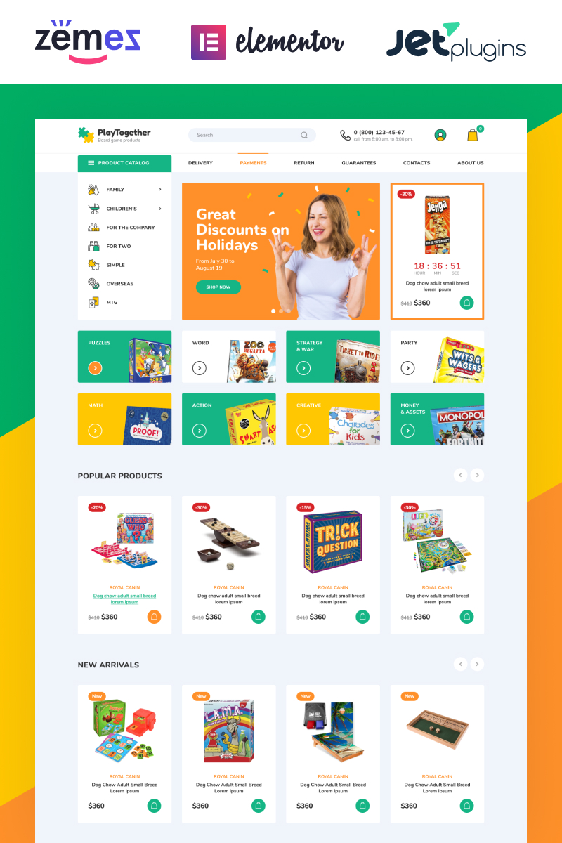 PlayTogether - Board games hop Elementor WooCommerce Theme