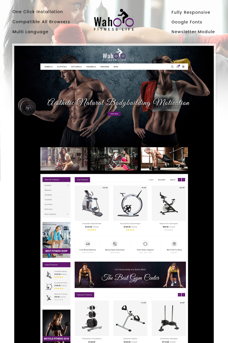 Fitness Life - Gym Equipment Store OpenCart Responsive Template