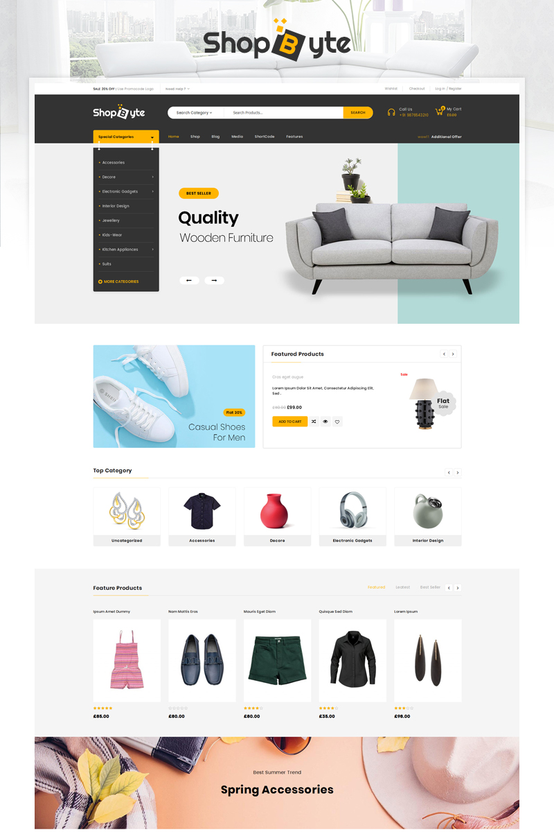 ShopByte - Mega Store WooCommerce Responsive Theme