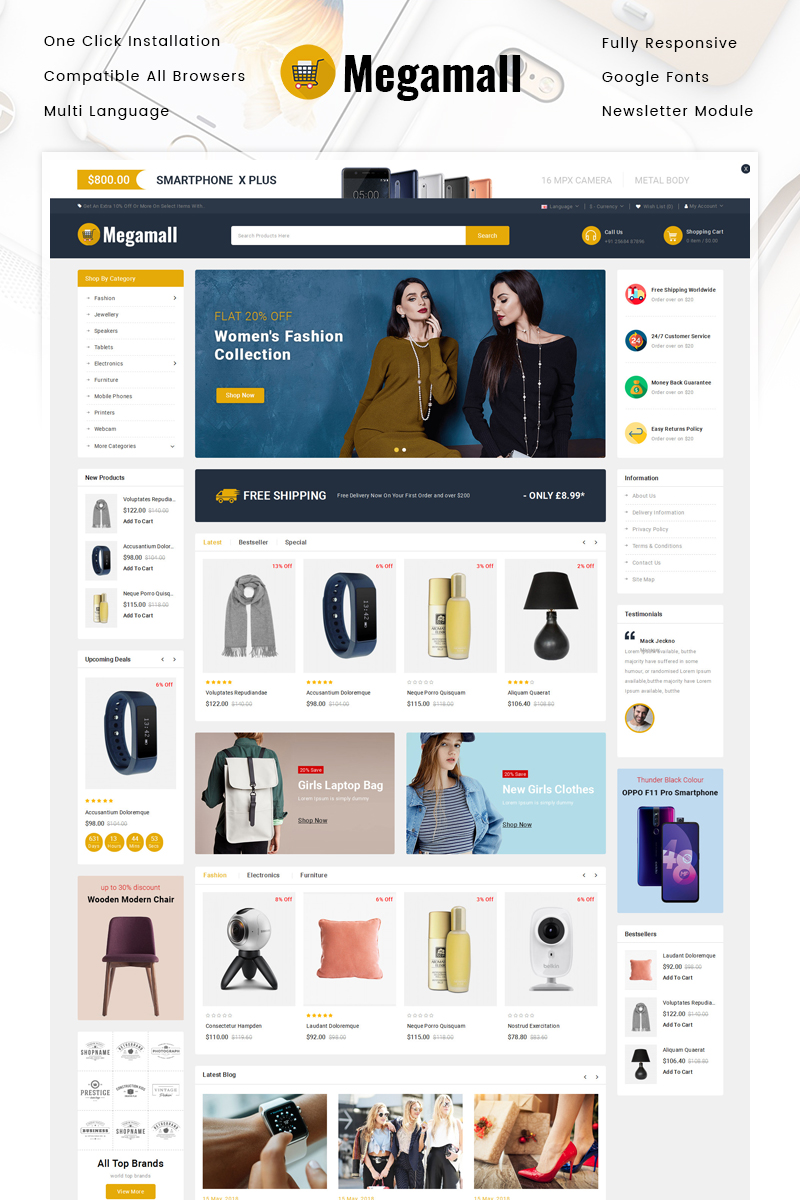 Megamall - Multipurpose Store OpenCart Responsive Template