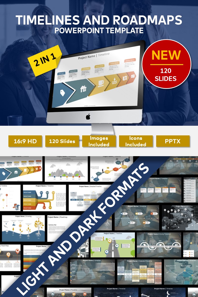 Project Timelines and Roadmaps PowerPoint template