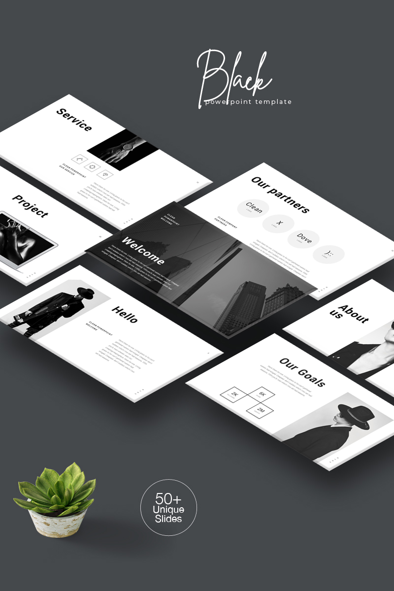 Black Presentation PowerPoint template