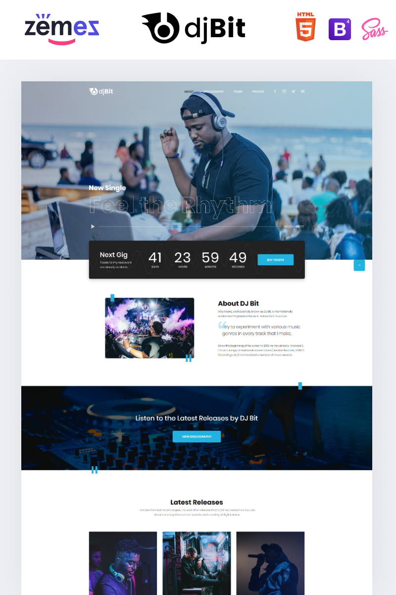 djBeat - Dj Modern HTML Landing Page Template