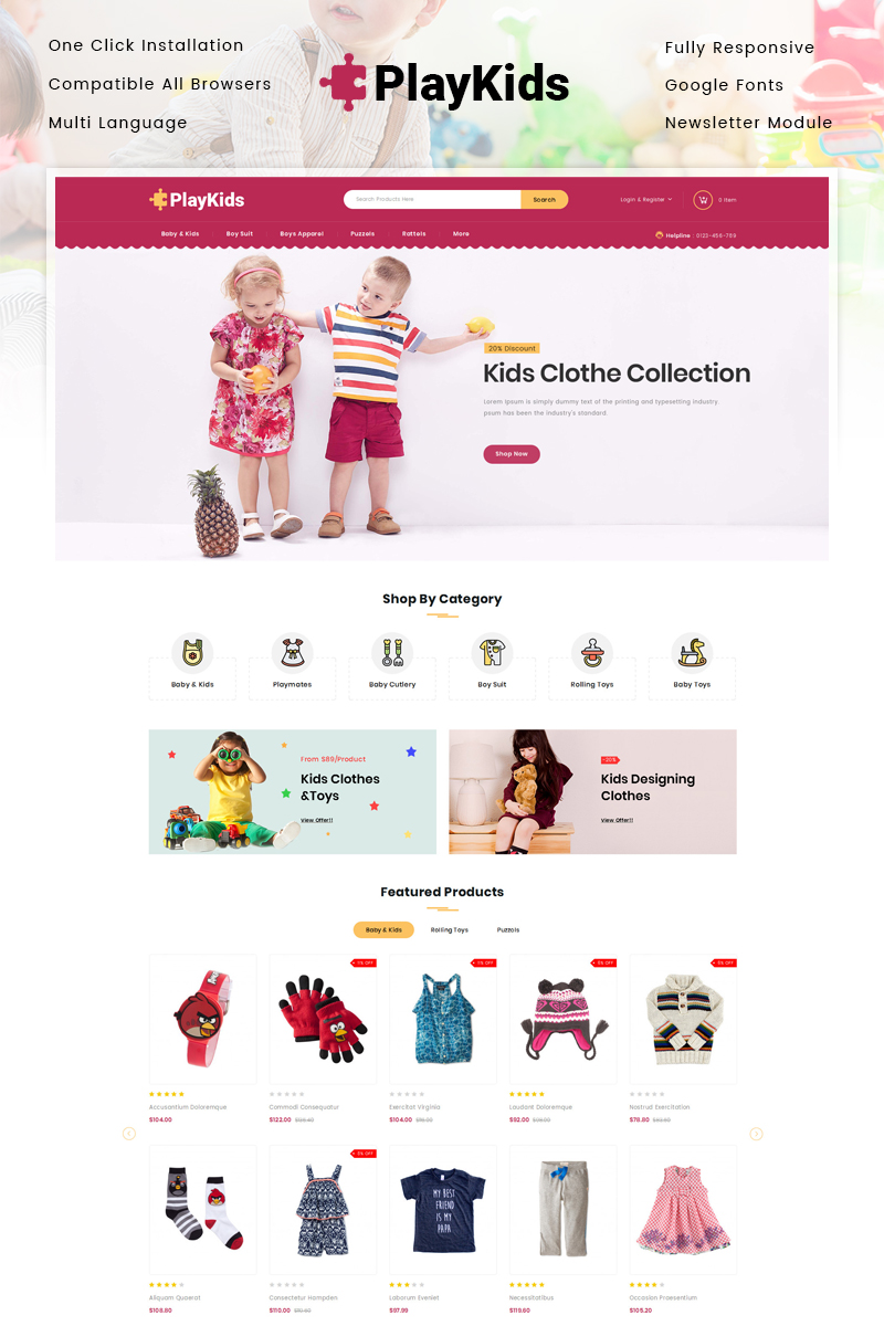 Playkids - Kids Store OpenCart Responsive Template