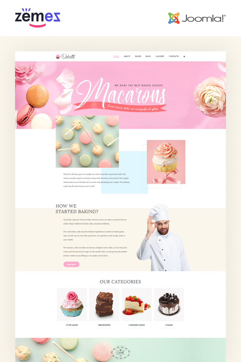 Dolcetti - Bakery Multipage Modern Joomla Template