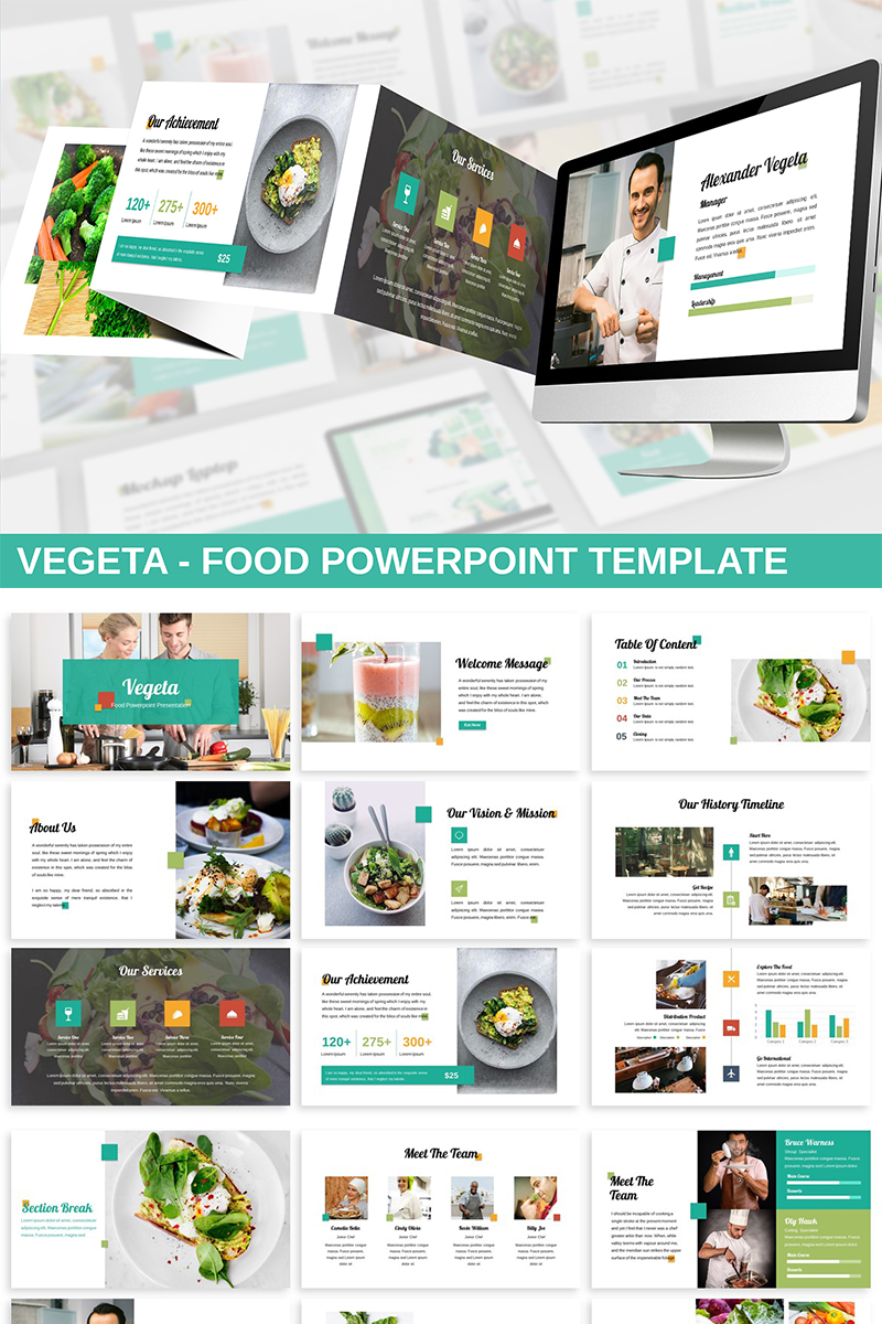 Vegeta - Food PowerPoint template