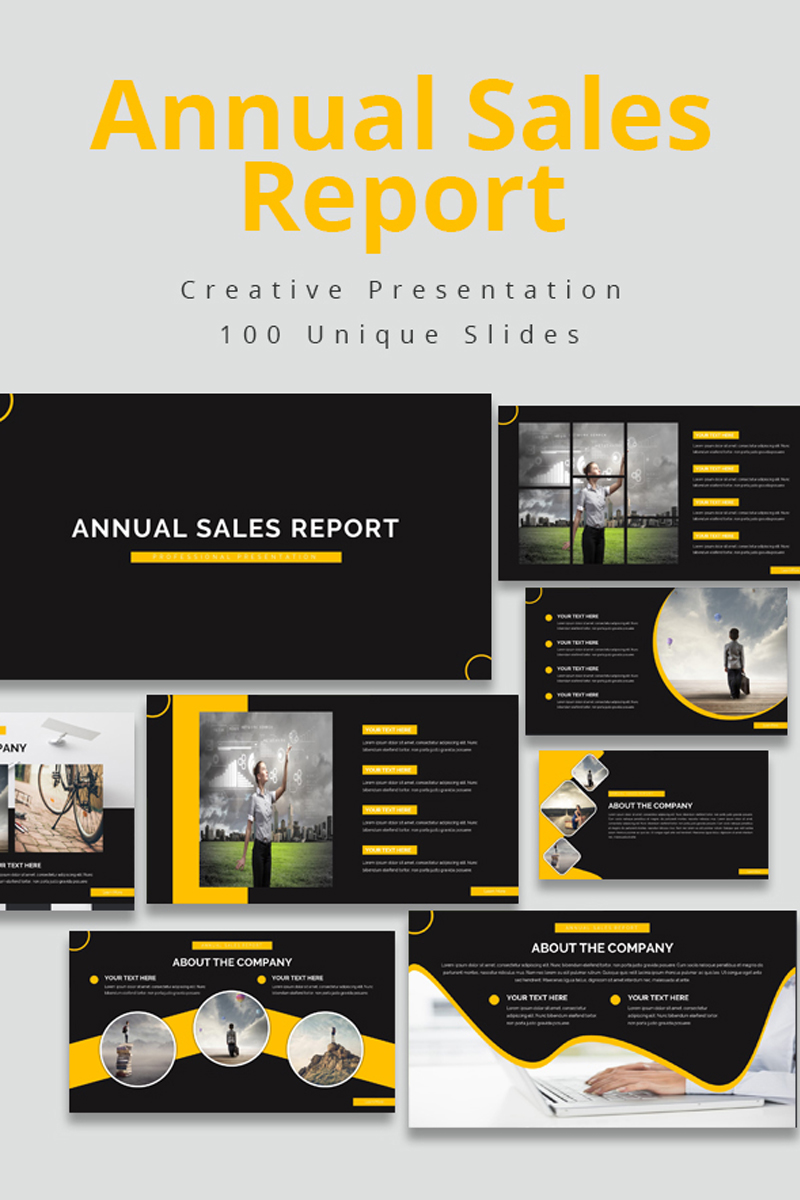 Annual Sales Report PowerPoint template