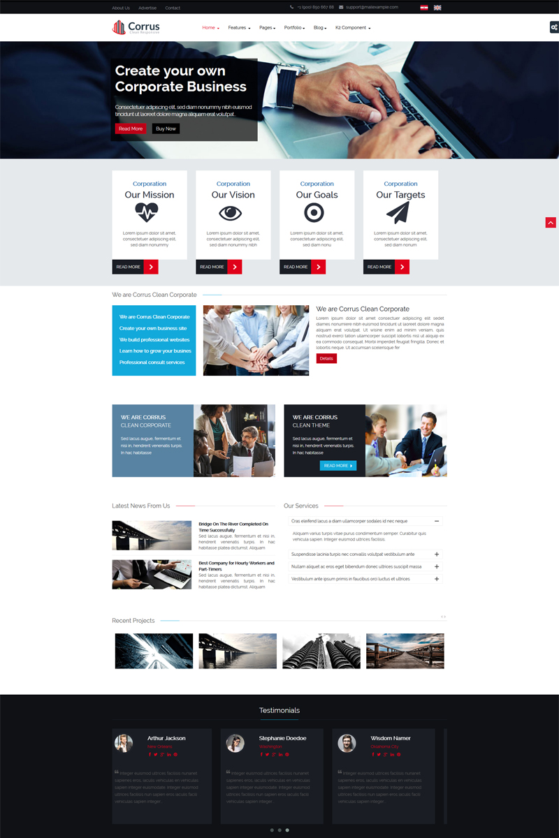 Corrus Business Corporation Joomla 5 Joomla 4 and Joomla 3 Template