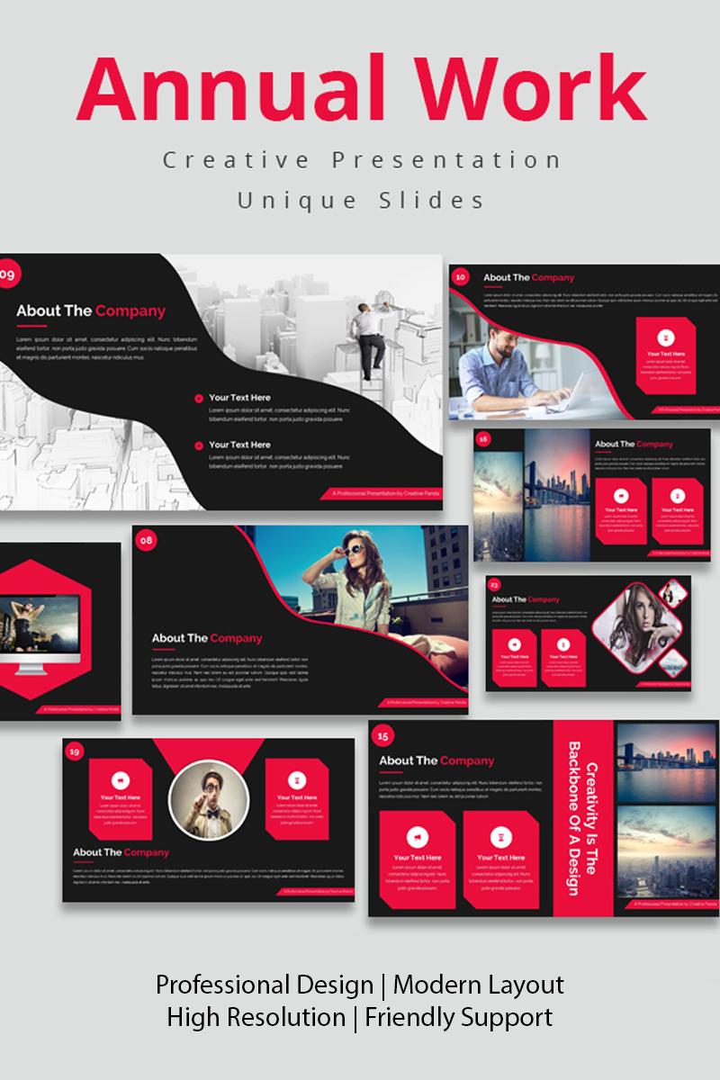 Annual Work PowerPoint template