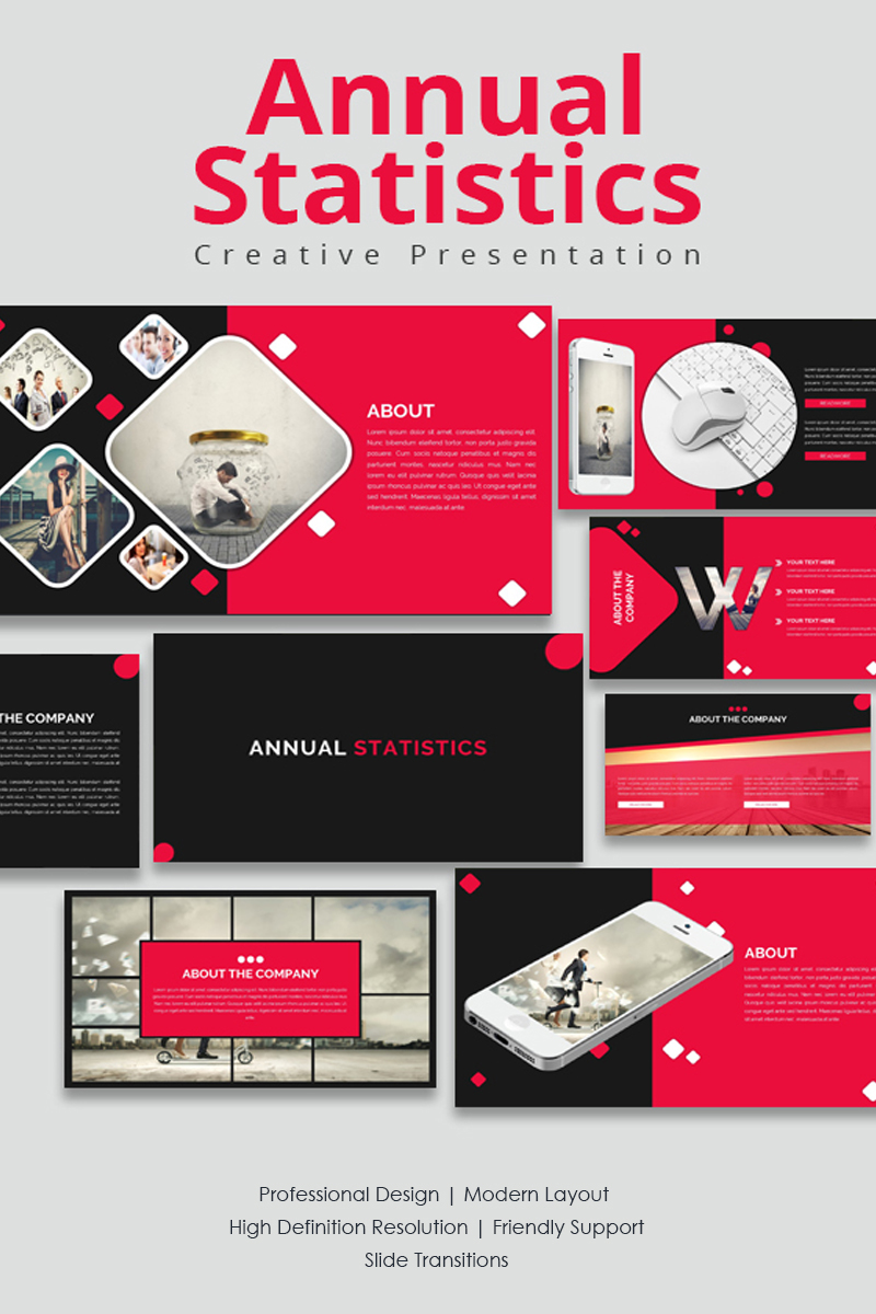Annual Statistics PowerPoint template
