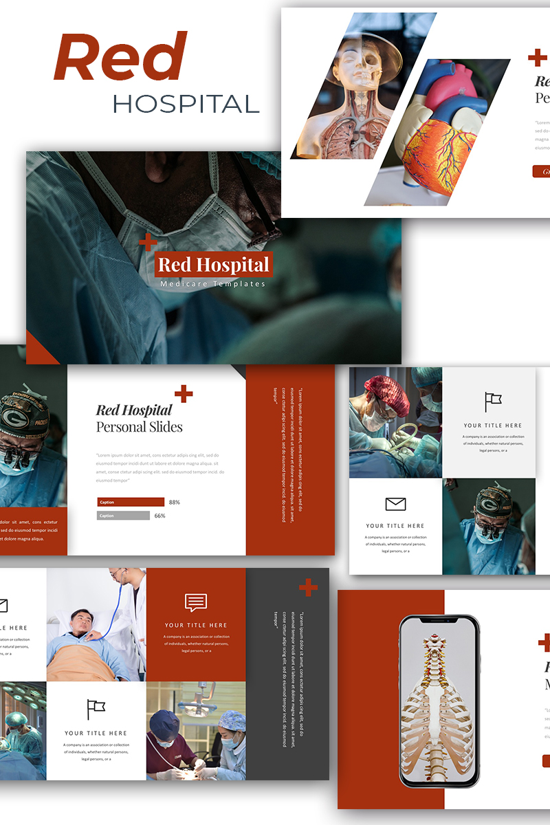 Red Hospital Medical PowerPoint template