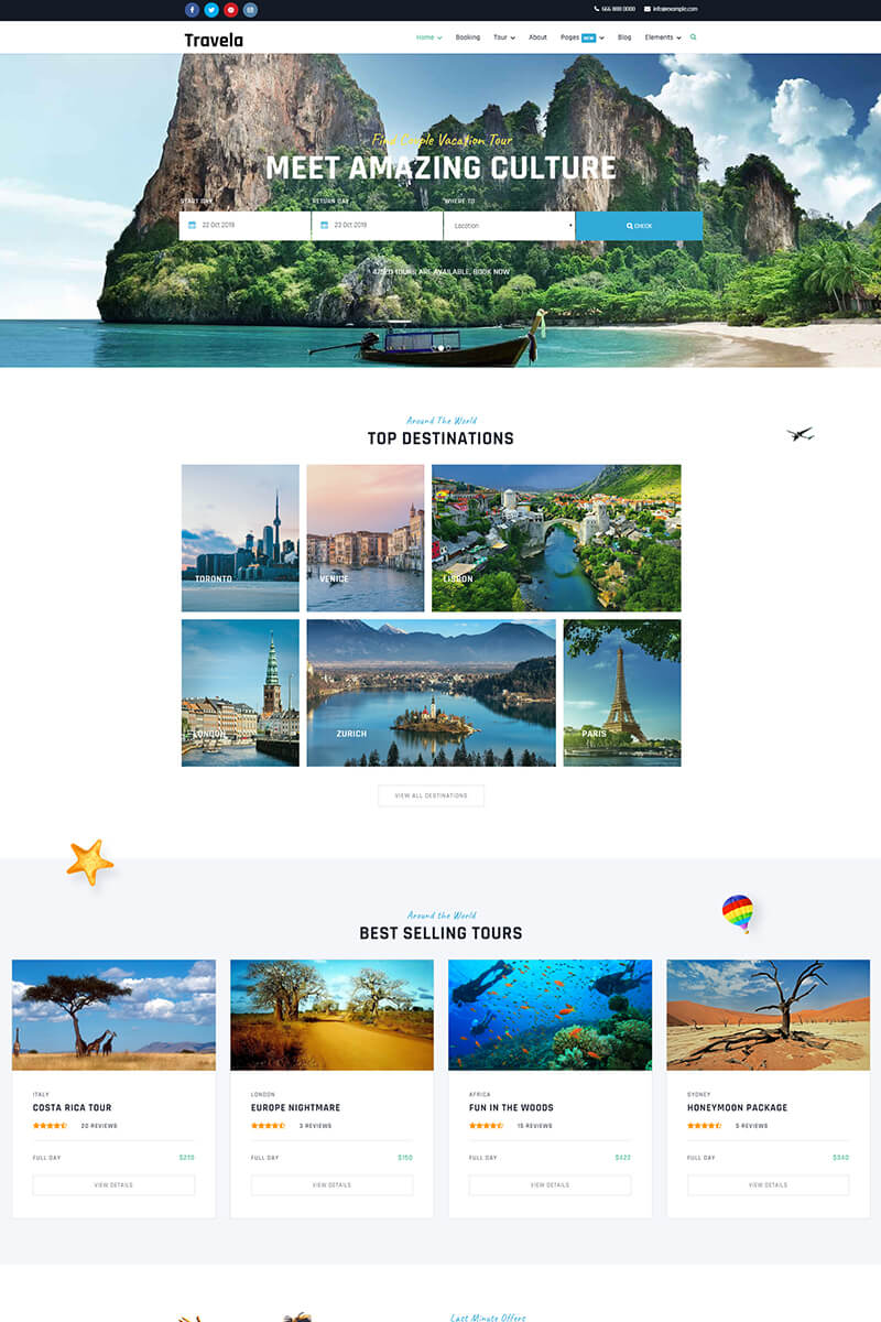 Travela - Travel and Tourism Joomla 3 and Joomla 4 Template