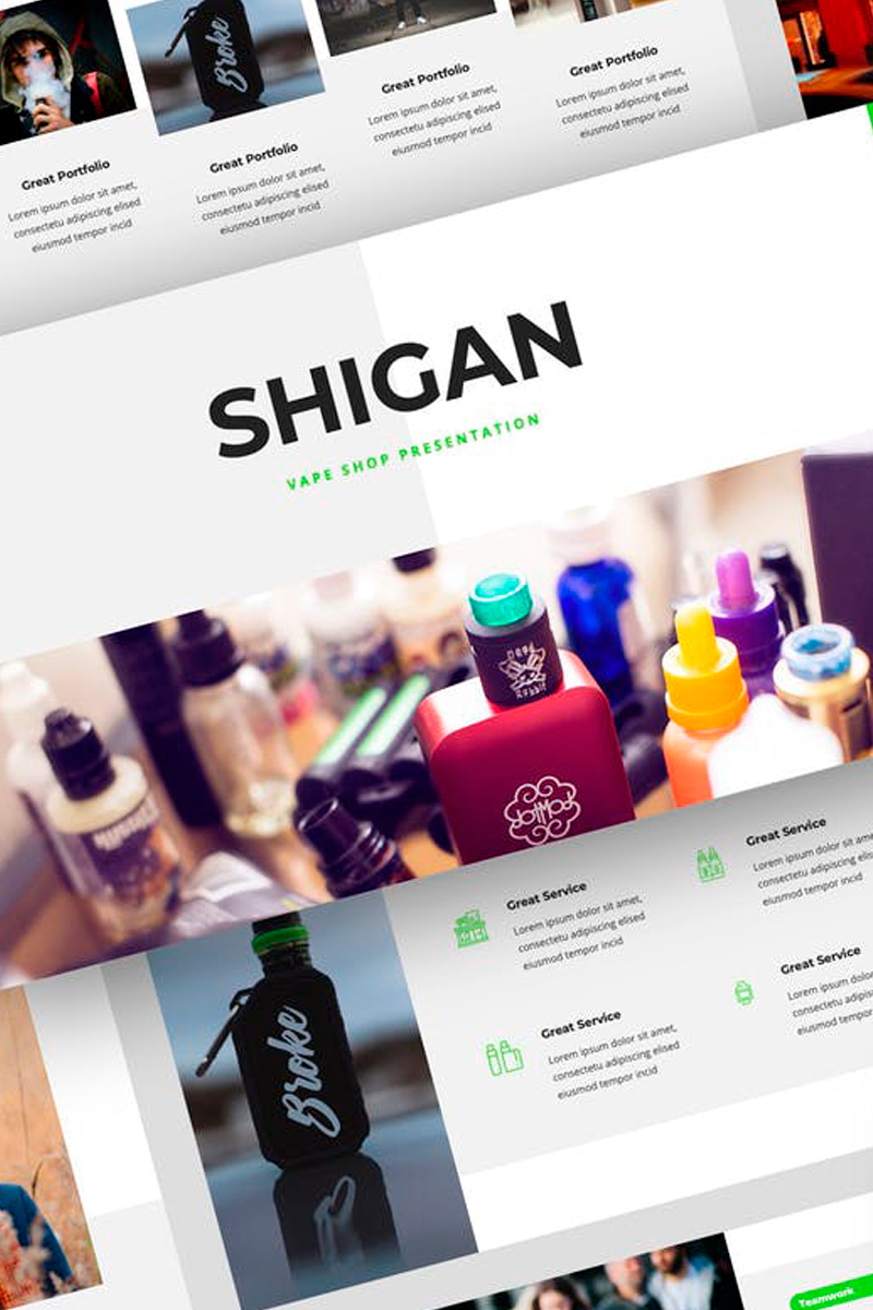 Shigan - Vape Shop Presentation PowerPoint template
