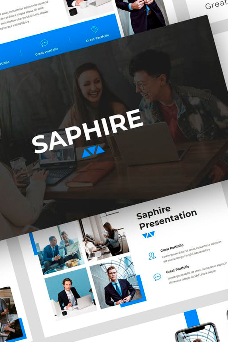 Saphire - Pitch Deck Presentation PowerPoint template