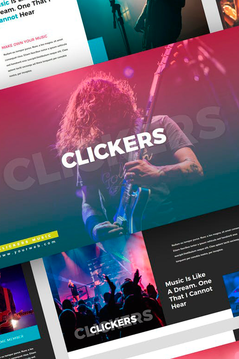 Clickers - Music Band Presentation PowerPoint template