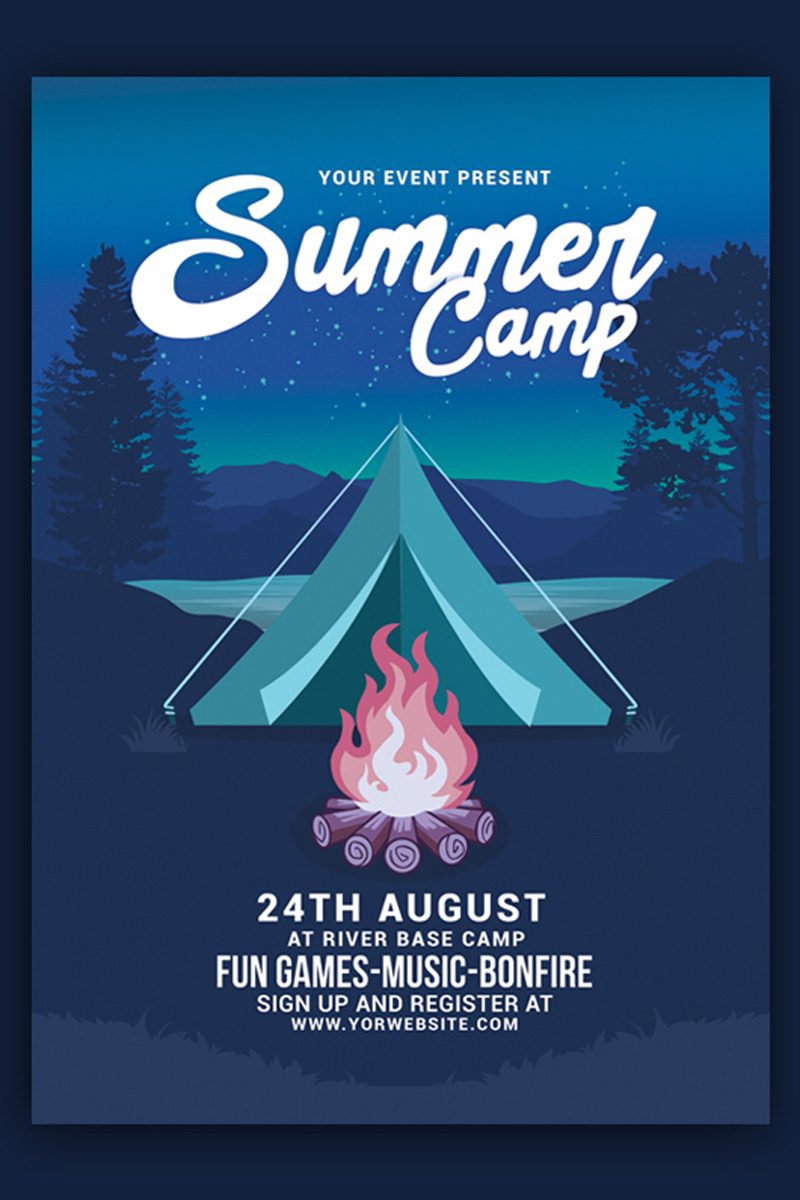 Summer Camp Flyer Template Design