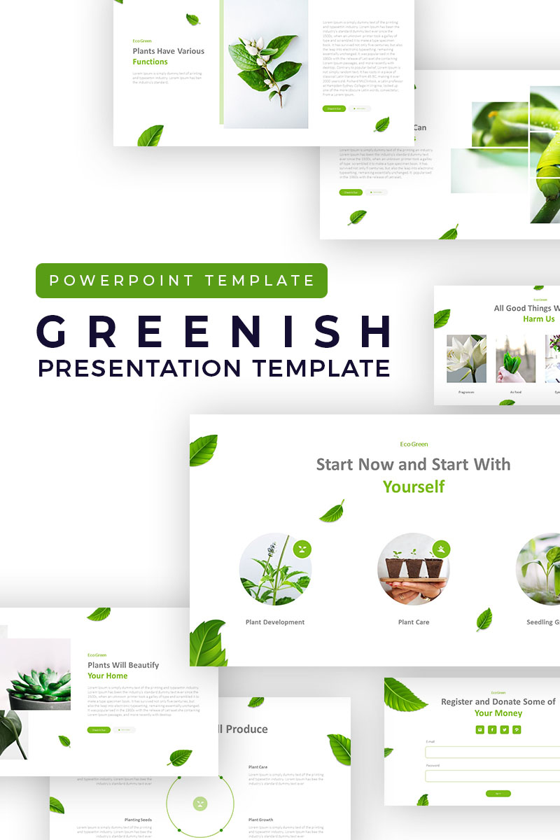 Clean Greenish Presentation PowerPoint template
