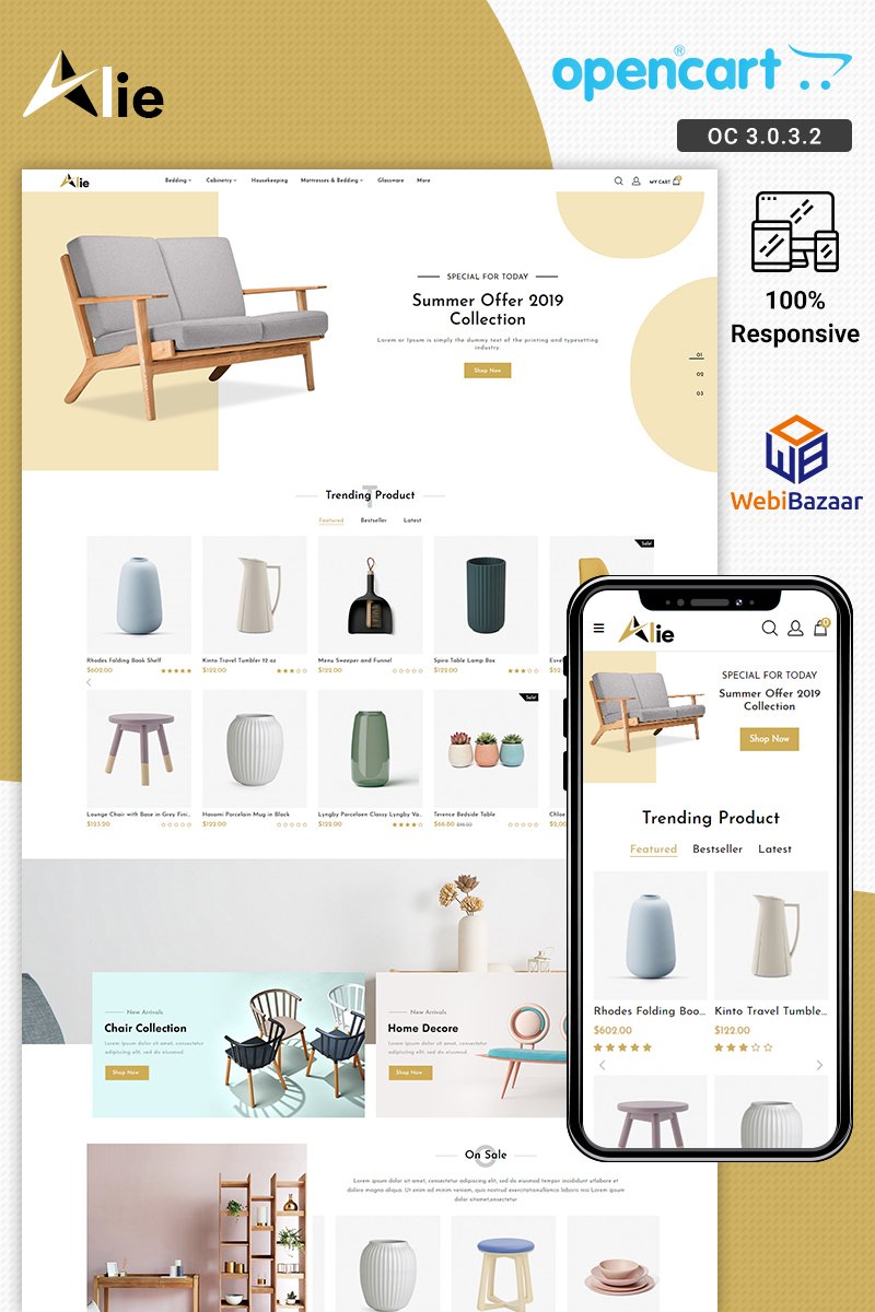 Alie Best Furniture OpenCart Template