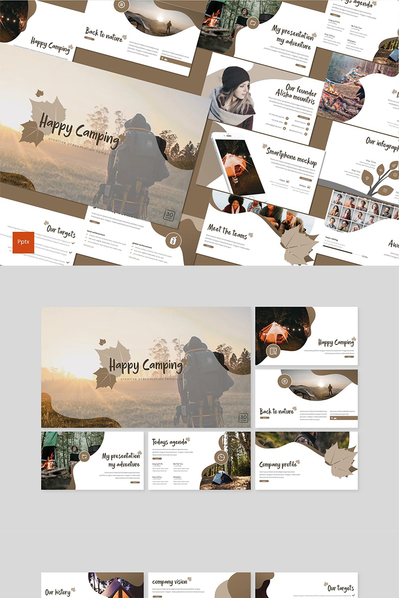Happy Camping PowerPoint template for $21