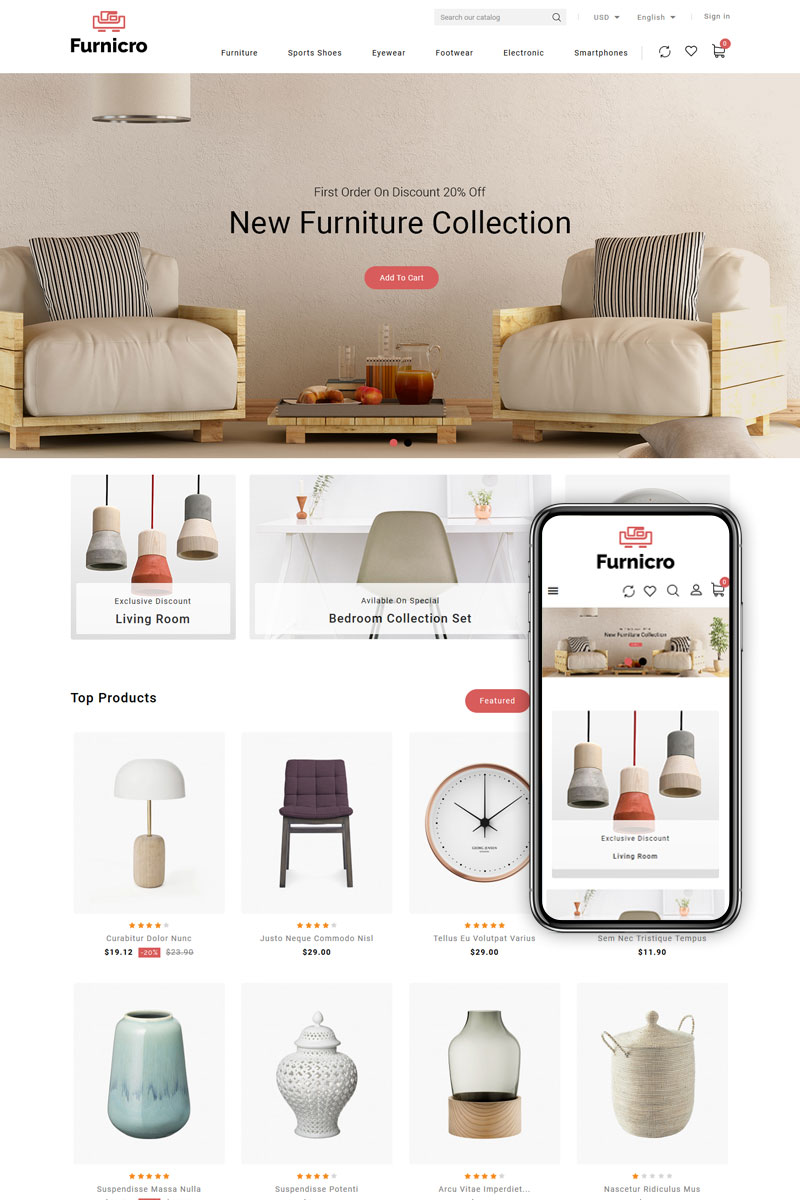 Furnicro - Furniture Shop PrestaShop Theme