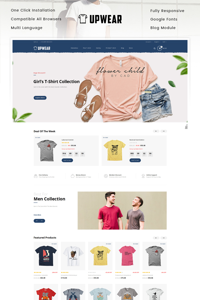 Upwear - TShirts Store PrestaShop Responsive Theme