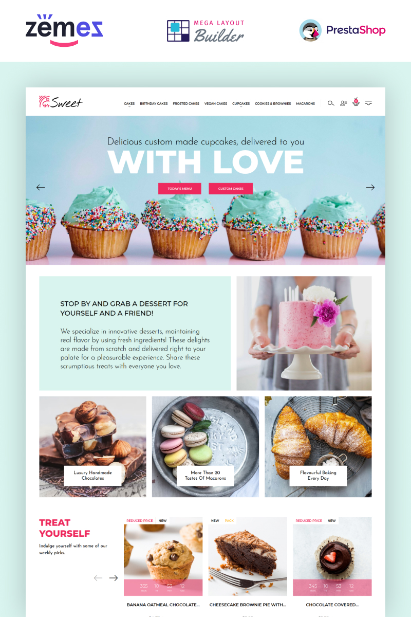 Sweet Dreams - Cake Shop PrestaShop Template