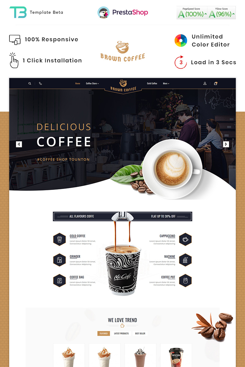 Brown Coffee - The Coffee PrestaShop Theme