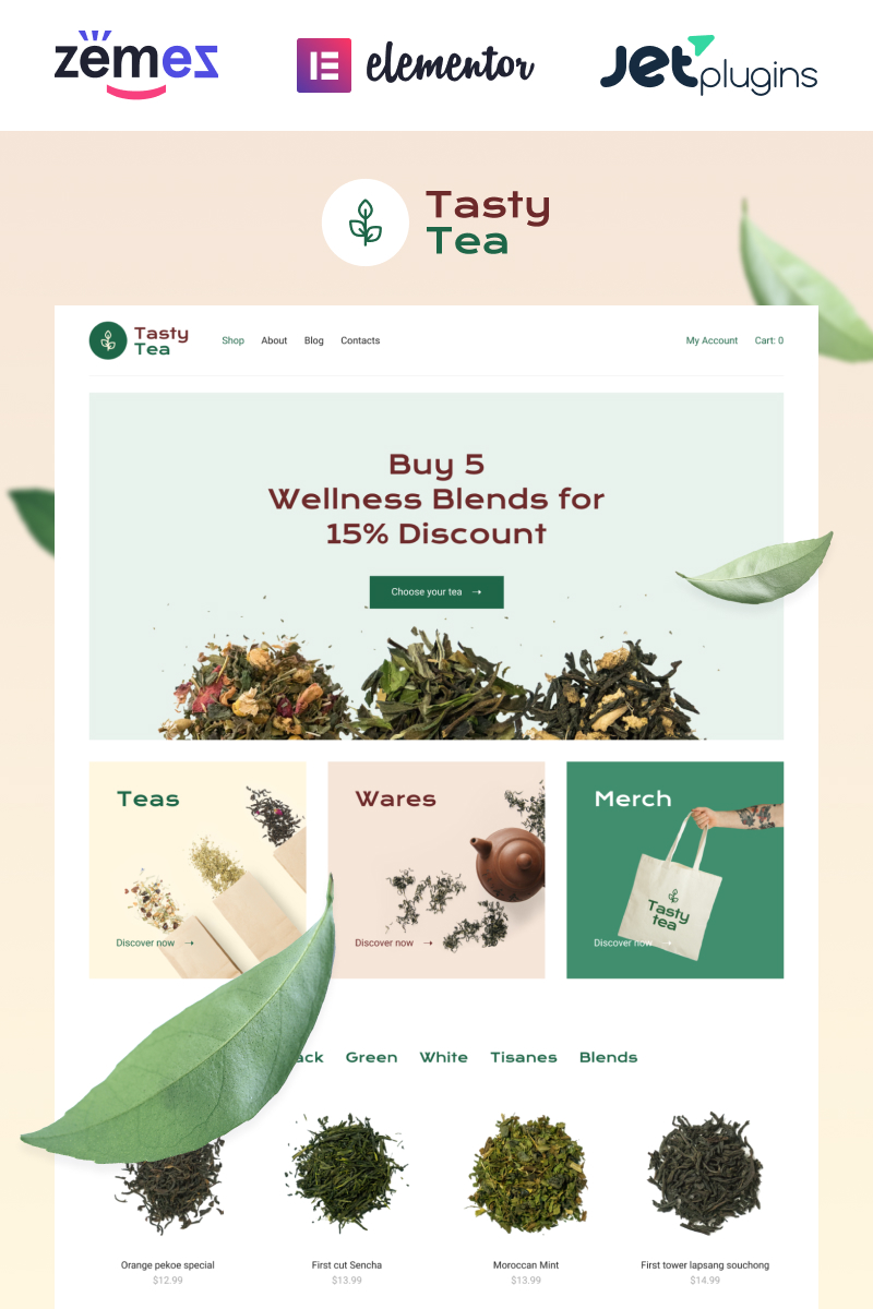 Tasty Tea - Tea eCommerce Website Template WooCommerce Theme