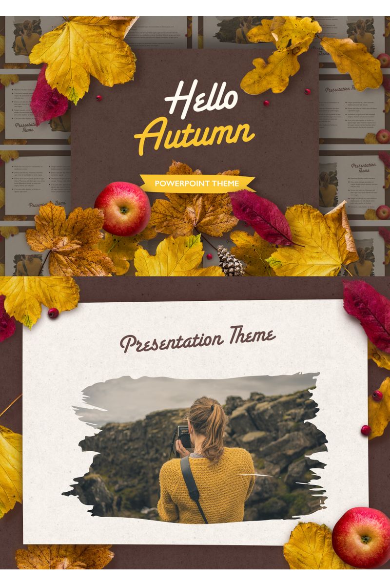 Golden Leaves PowerPoint template